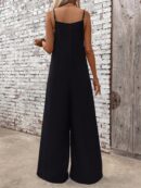 Mono Casual de Pierna Ancha con Tirantes Finos y Espalda Descubierta