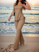 Conjunto Bandeau y Falda Maxi con Abertura Lateral