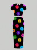Set de Top y Falda Larga Estampado Floral Casual