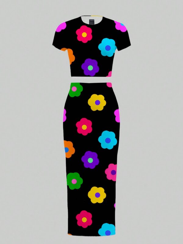 Set de Top y Falda Larga Estampado Floral Casual - Image 7