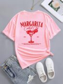 Camiseta Holgada de Verano con Estampado Margarita