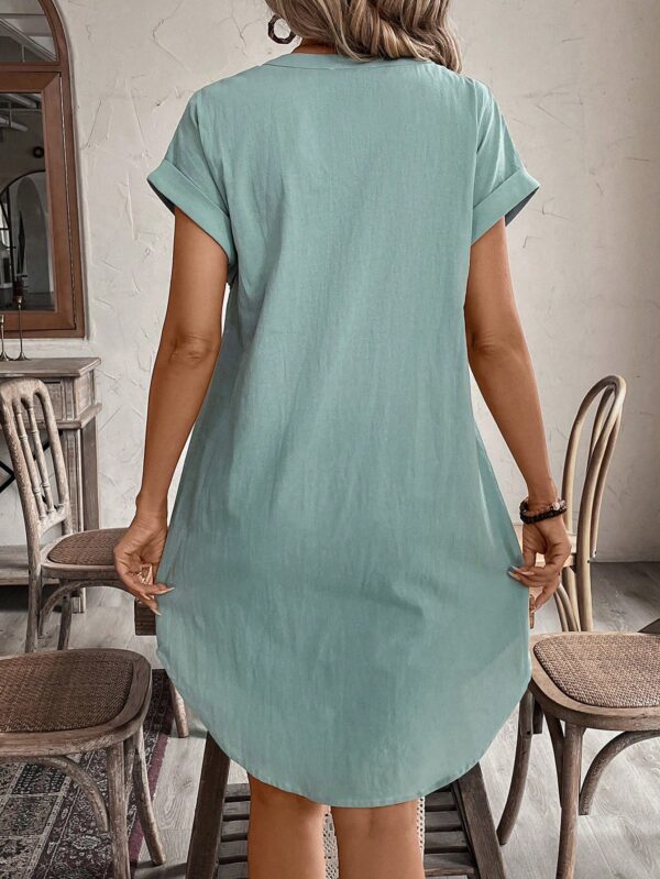 Vestido Mini Casual de Manga Corta con Botones Frontales - Image 58