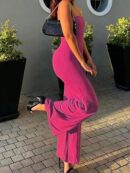 Mono de Verano Sin Tirantes con Pierna Ancha para Mujer