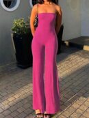 Mono de Verano Sin Tirantes con Pierna Ancha para Mujer