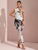 Vestido Bodycon Estampado Floral con Hombro Descubierto