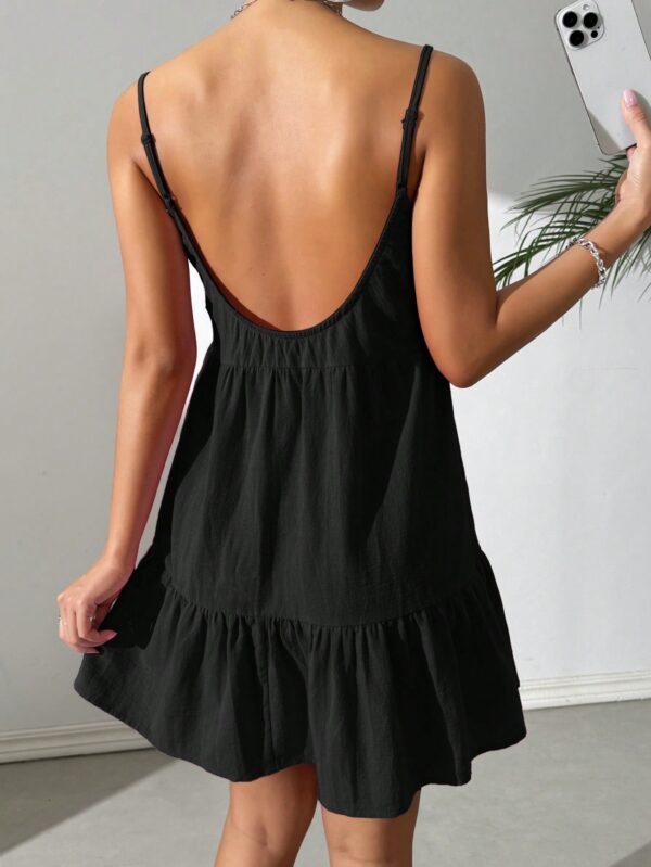 Vestido Casual Sin Espalda con Tirantes Finos - Image 7