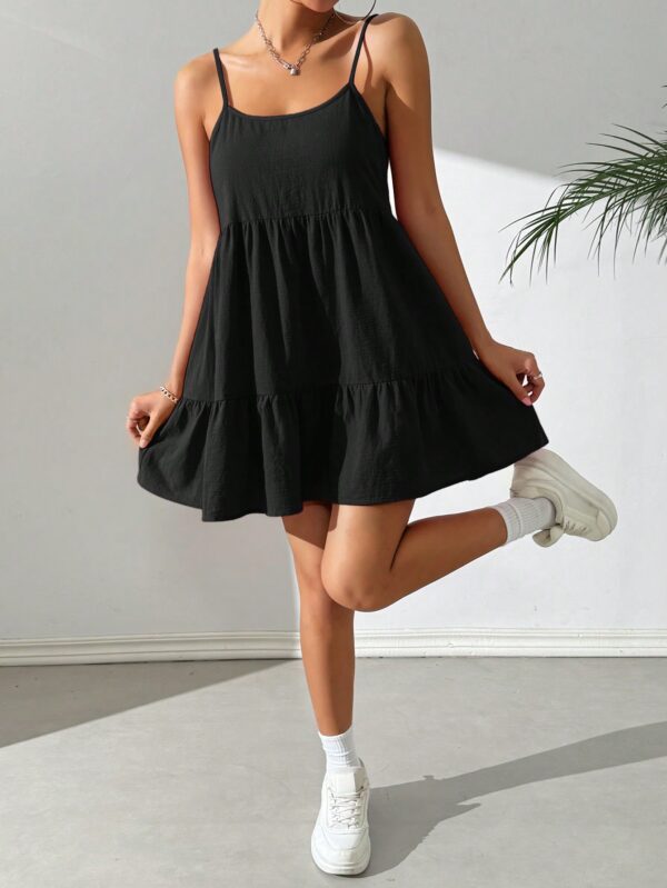 Vestido Casual Sin Espalda con Tirantes Finos - Image 3