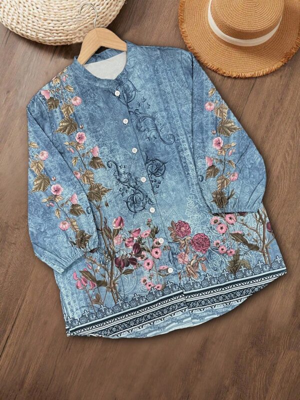 Camisa de Estilo Boho con Estampado Floral Vintage - Image 8