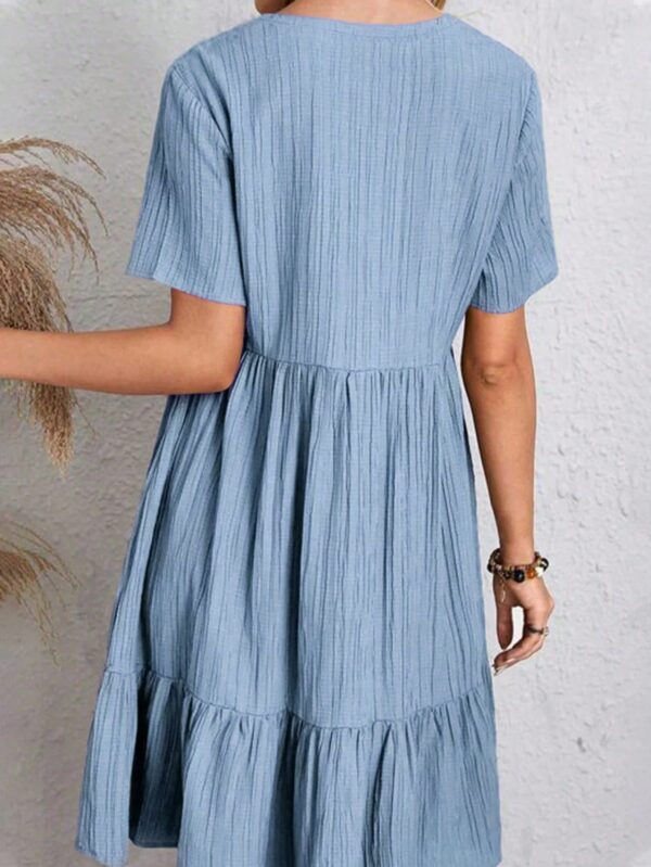 Vestido Vacacional con Cuello en V y Dobladillo Volanteado - Image 11