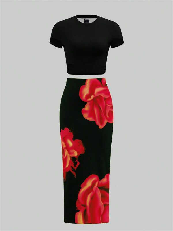 Set de Top y Falda Larga Estampado Floral Casual - Image 2