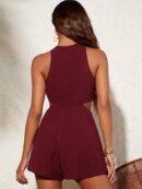 Mono Corto de Verano en Color Sólido con Detalles Calados