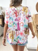 Camisa Estampada Graffiti Casual de Verano