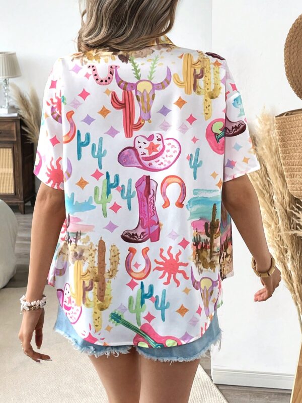 Camisa Estampada Graffiti Casual de Verano - Image 8