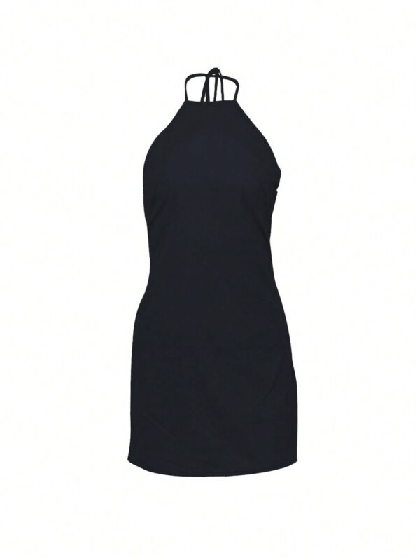 Vestido Mini sin Mangas con Espalda Descubierta y Cuello Halter - Image 11