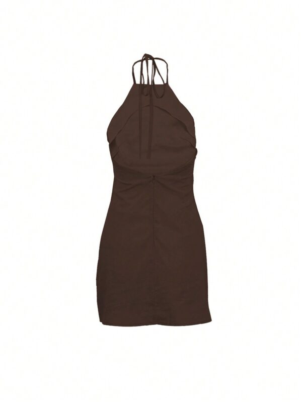Vestido Mini sin Mangas con Espalda Descubierta y Cuello Halter - Image 2