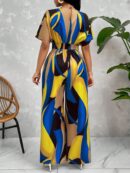 Mono Estampado Floral con Mangas Murciélago y Cinturón