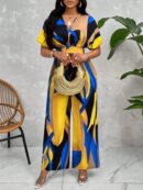 Mono Estampado Floral con Mangas Murciélago y Cinturón