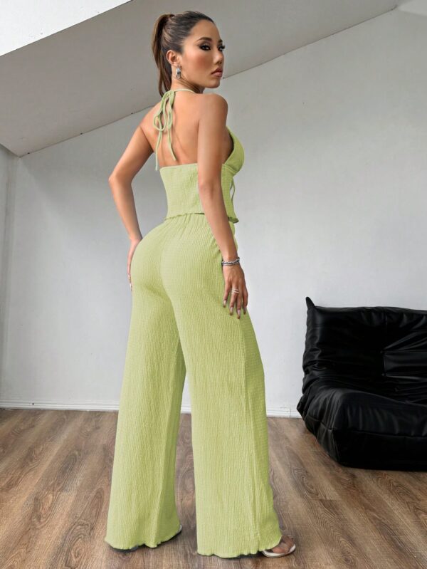 Set de Camisola Plisada y Pantalón Ancho de Textura Suave y Elegante - Image 52