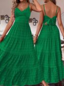 Vestido Boho Elegante Espalda Descubierta con Tirantes