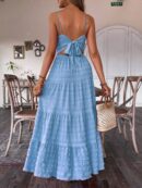 Vestido Boho Elegante Espalda Descubierta con Tirantes