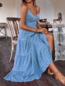 Vestido Boho Elegante Espalda Descubierta con Tirantes