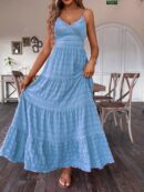 Vestido Boho Elegante Espalda Descubierta con Tirantes