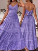 Vestido Boho Elegante Espalda Descubierta con Tirantes