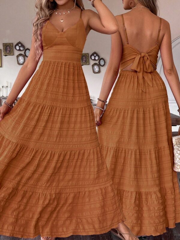 Vestido Boho Elegante Espalda Descubierta con Tirantes - Image 30