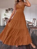 Vestido Boho Elegante Espalda Descubierta con Tirantes