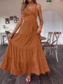 Vestido Boho Elegante Espalda Descubierta con Tirantes