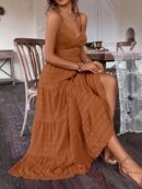 Vestido Boho Elegante Espalda Descubierta con Tirantes