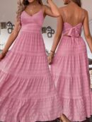 Vestido Boho Elegante Espalda Descubierta con Tirantes