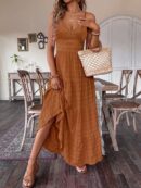 Vestido Boho Elegante Espalda Descubierta con Tirantes