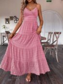 Vestido Boho Elegante Espalda Descubierta con Tirantes