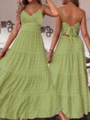 Vestido Boho Elegante Espalda Descubierta con Tirantes