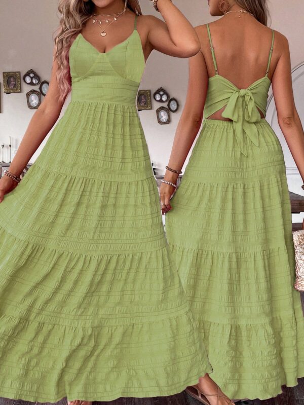 Vestido Boho Elegante Espalda Descubierta con Tirantes - Image 37