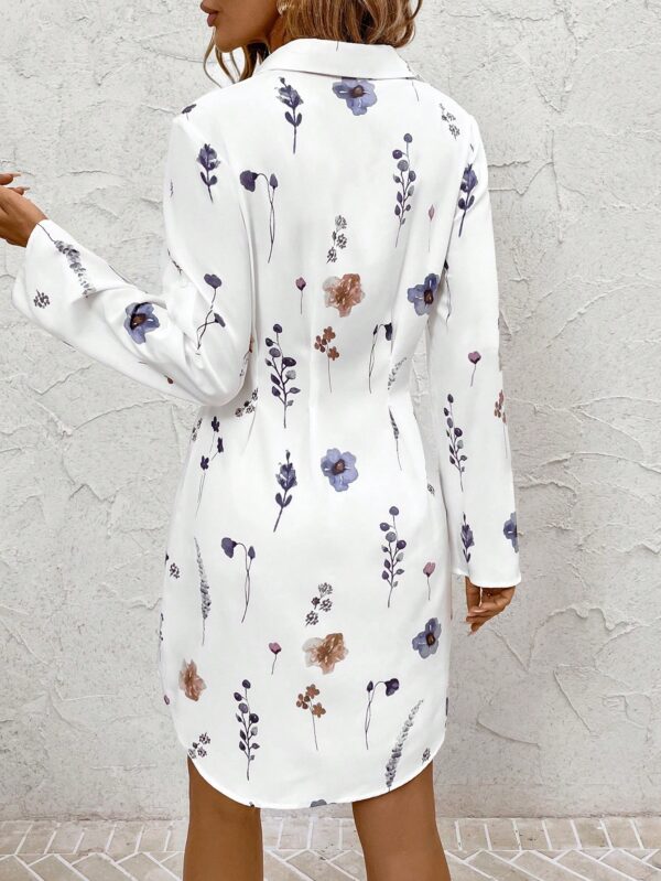 Vestido Camisero Floral de Otoño/Invierno Versátil y Elegante - Image 3