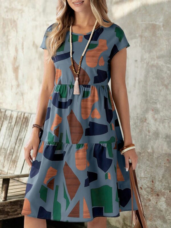 Vestido Casual Estampado Geométrico de Verano - Image 20