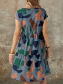 Vestido Casual Estampado Geométrico de Verano