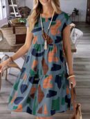 Vestido Casual Estampado Geométrico de Verano
