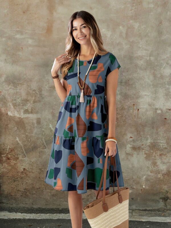 Vestido Casual Estampado Geométrico de Verano - Image 23