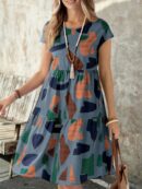 Vestido Casual Estampado Geométrico de Verano