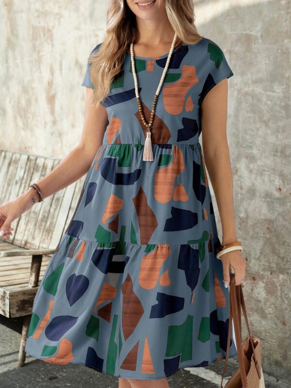 Vestido Casual Estampado Geométrico de Verano - Image 24