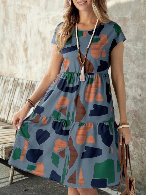 Vestido Casual Estampado Geométrico de Verano - Image 25