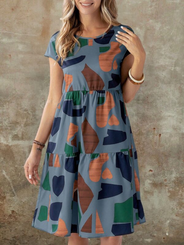 Vestido Casual Estampado Geométrico de Verano - Image 26