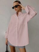 Camisa Relajada Manga Larga para Negocios y Casual