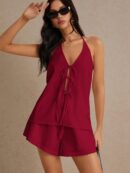 Set Casual de Verano con Top Halter y Shorts