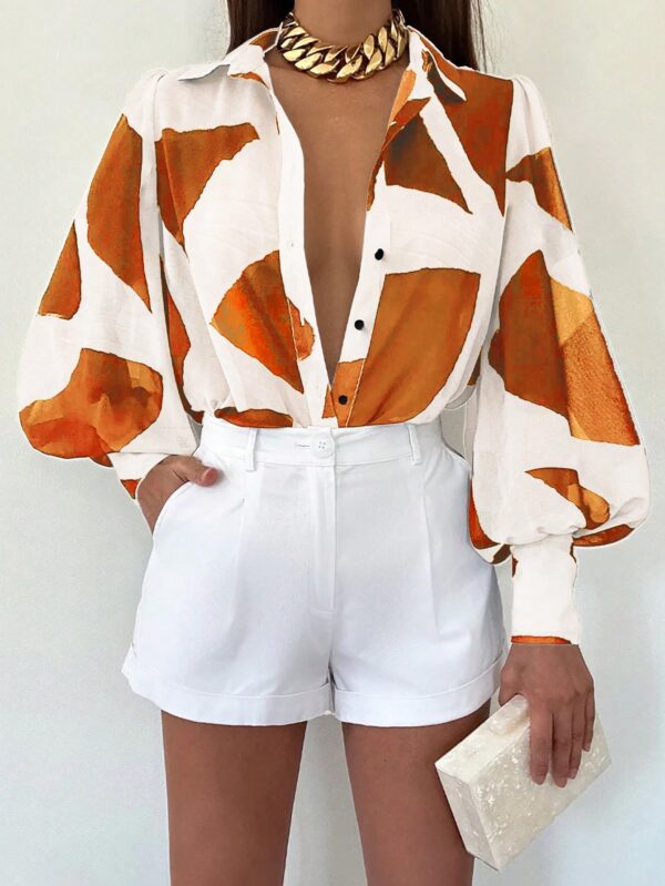 Camisa Estampada Multicolor de Manga Larga para Uso Diario - Image 23