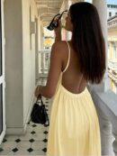 Vestido de Verano Espalda Descubierta con Tirantes Finos