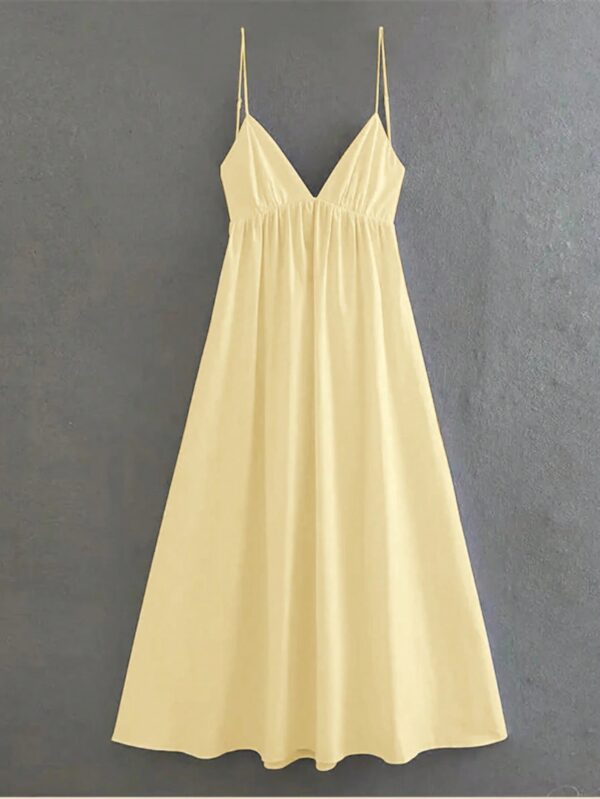 Vestido de Verano Espalda Descubierta con Tirantes Finos - Image 4